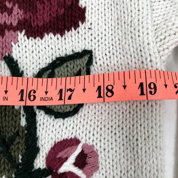 CAPACITY Embroidered Long Cardigan VTG Women M Linen/Cotton Retro Cottage Y2K - Picture 8 of 11